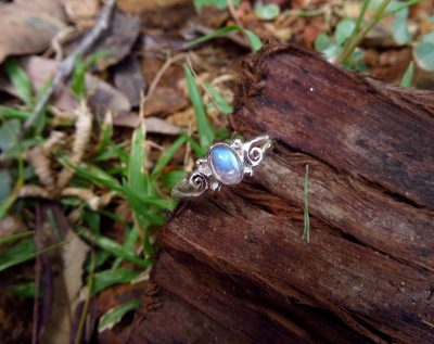 High quality clear moonstone with blue fire