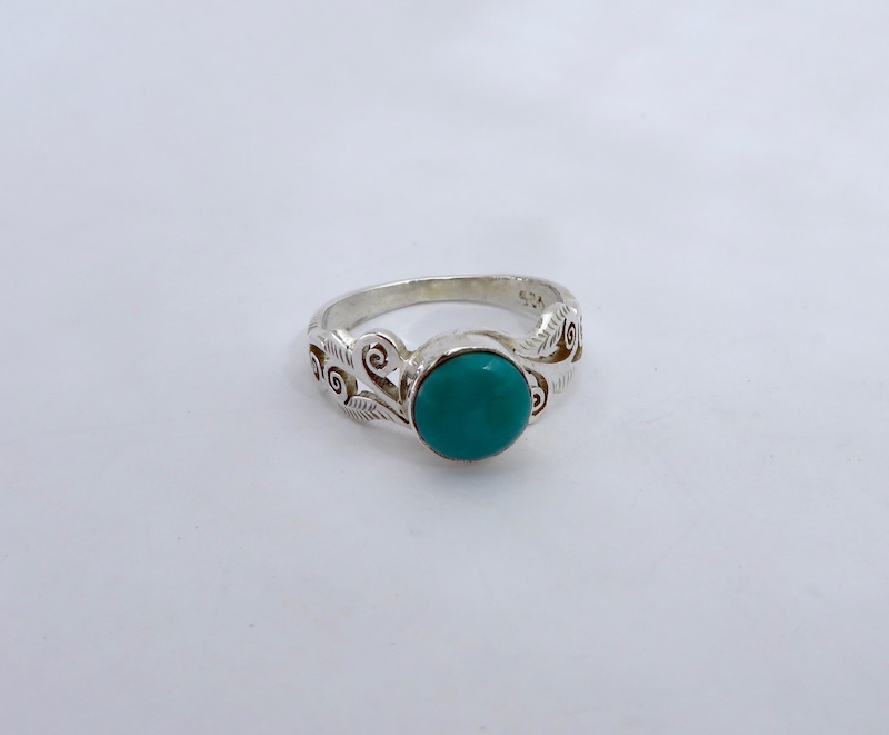 Tibetan Turquoise Rainforest Ring | Ozmomo Jewellery
